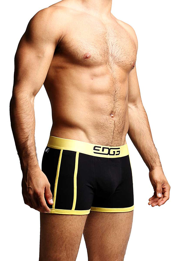Edge Black & Yellow Fitted Boxer Trunk