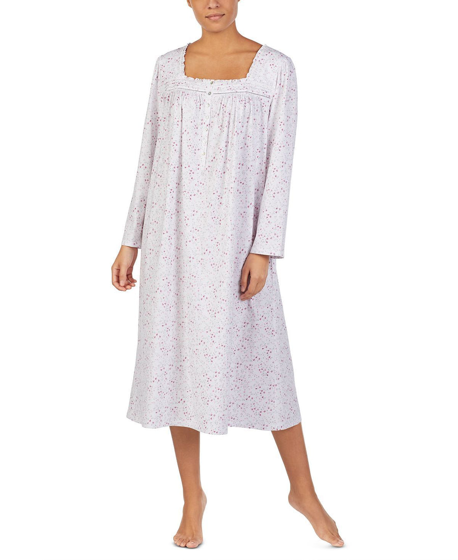 Eileen West Cotton Ballet Floral-print Nightgown Viney Floral
