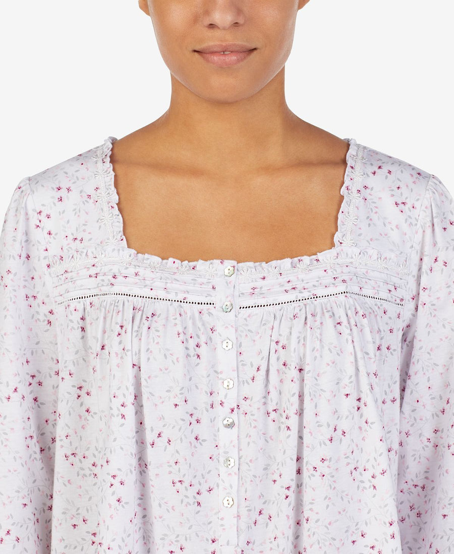 Eileen West Cotton Ballet Floral-print Nightgown Viney Floral