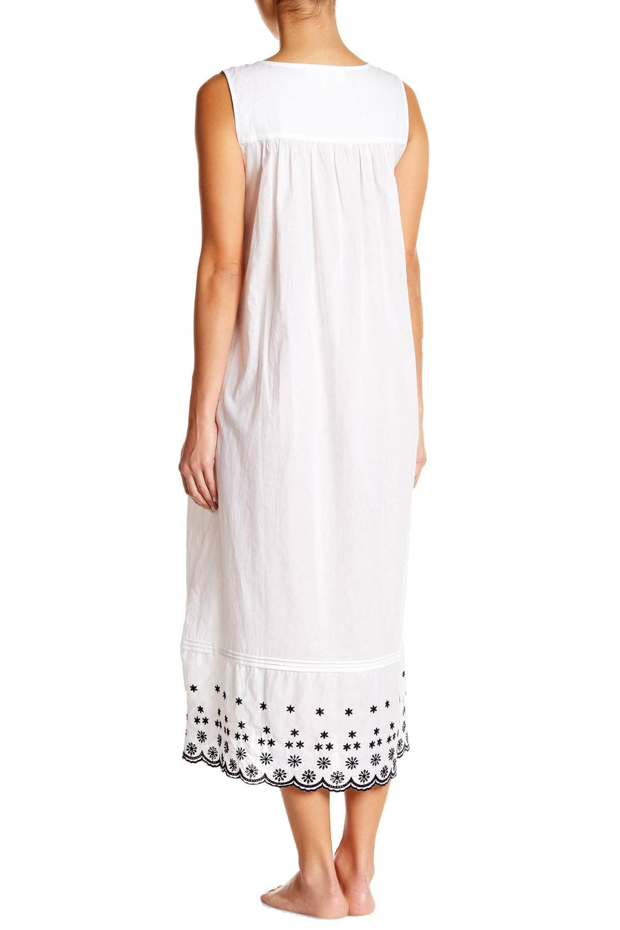 Eileen West White/Black Ballet Sleeveless Nightgown