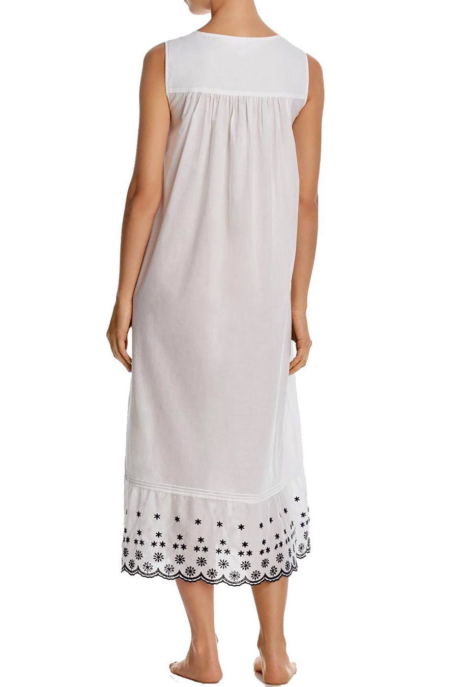 Eileen West White/Black Ballet Sleeveless Nightgown
