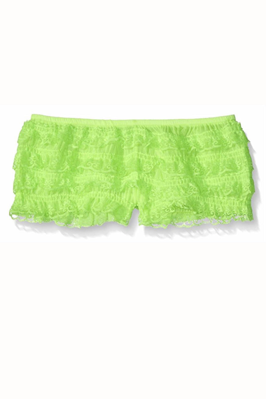 Elegant Moments Neon Green Lace Ruffle Booty Short