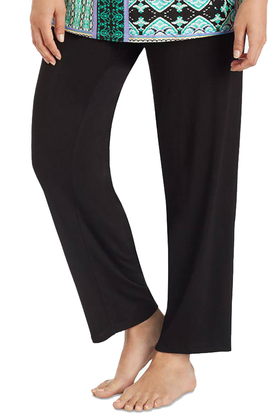 Ellen Tracy PLUS Solid-Black Classic Cozy PJ Pant