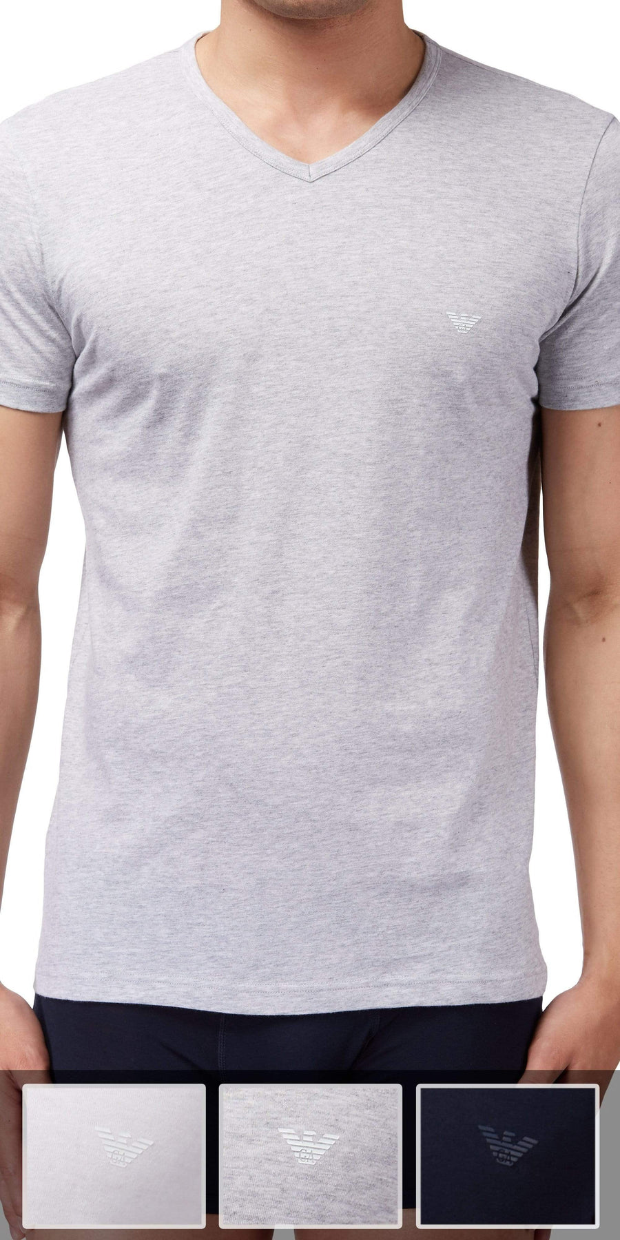 Emporio Armani 3-Pack T-shirt Gray-white-navy