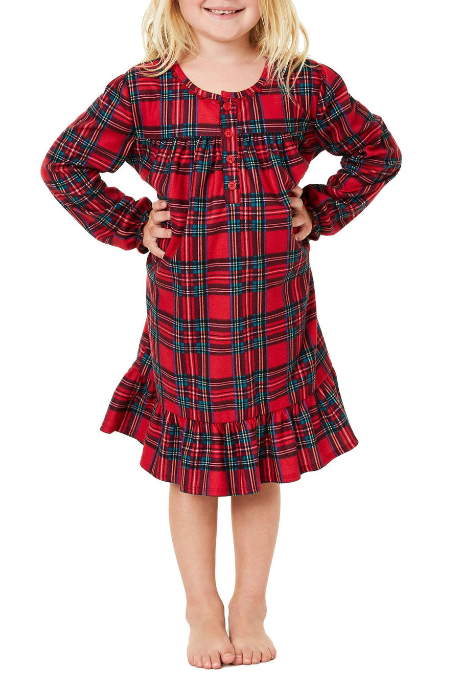 Family PJs KIDS Brinkley Plaid Nightgown