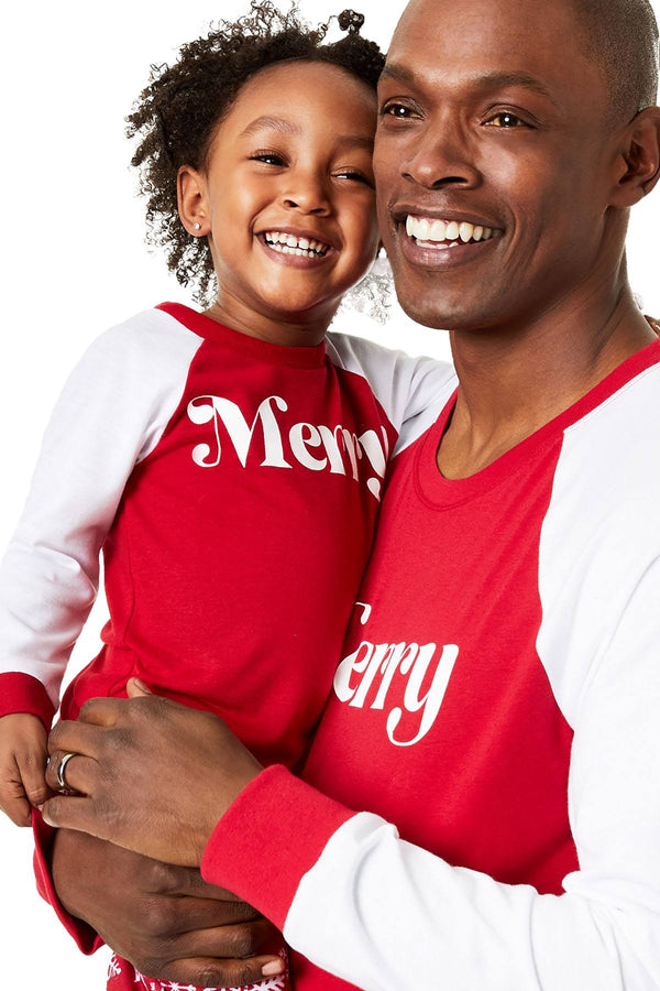 Family PJs Men Holiday Pajama Set in Merry Snowflake