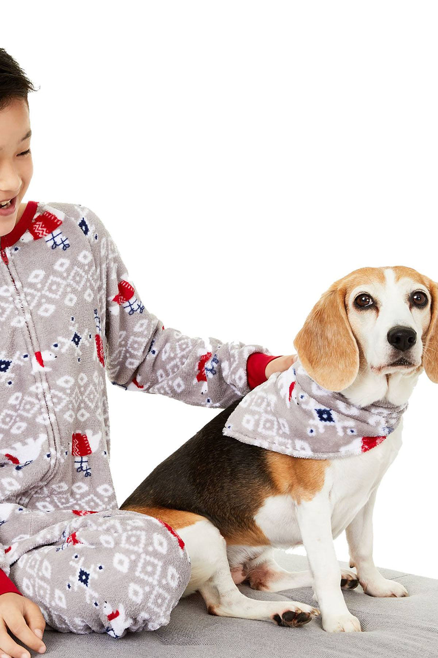 Family PJs PET Bandana in Polar Bear Grey