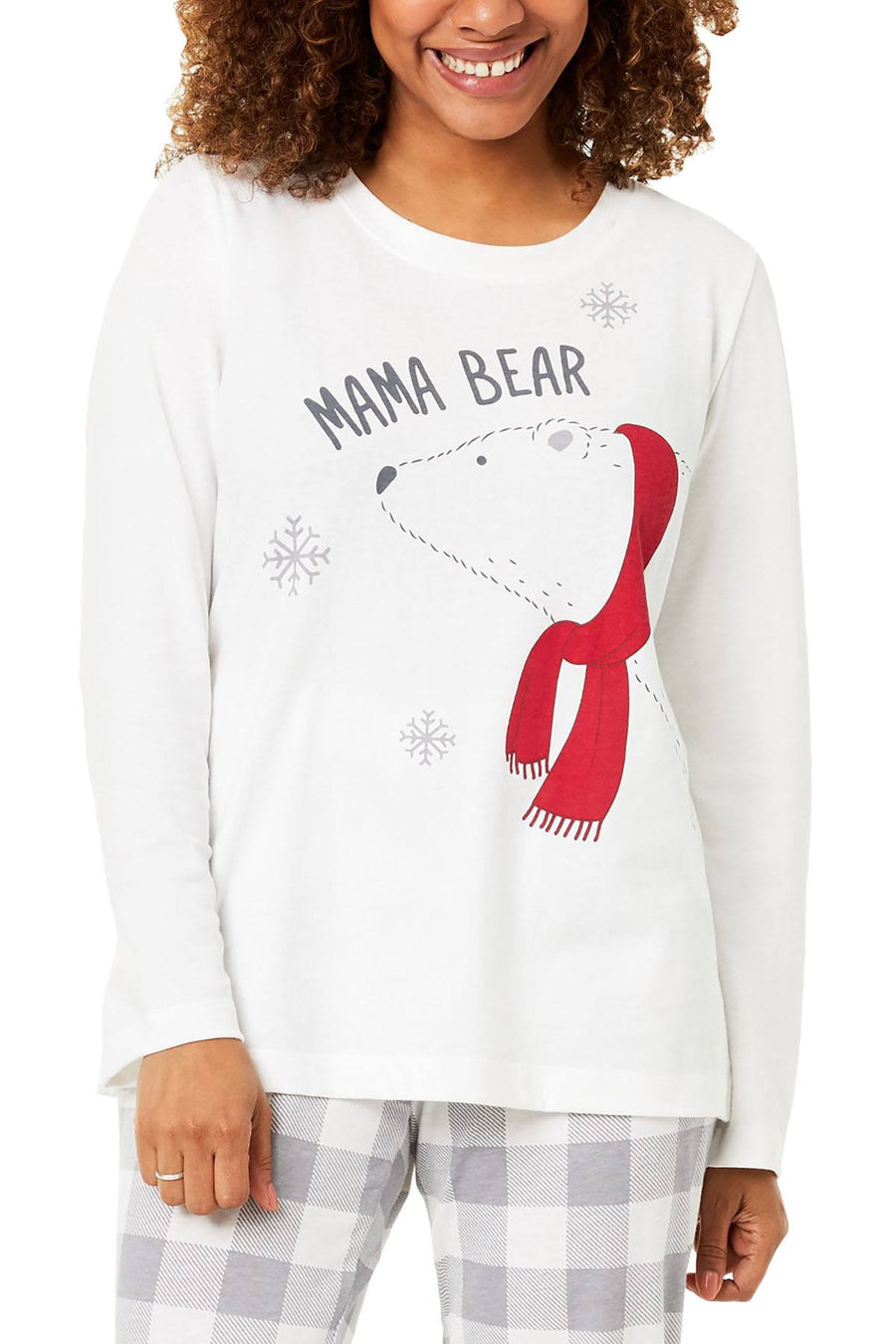 Family PJs PLUS Winter Pajama Set in Mama Bear White