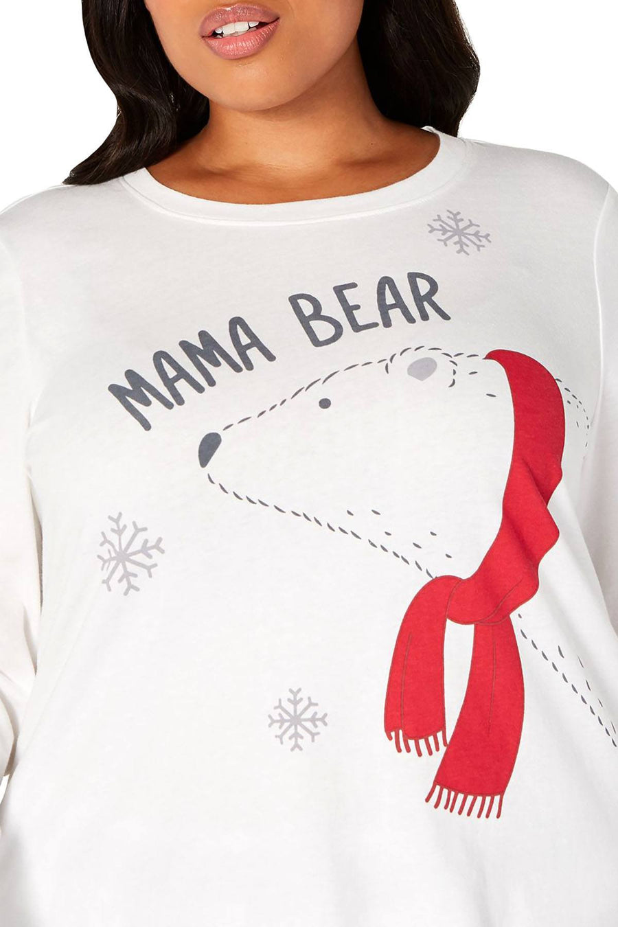 Family PJs PLUS Winter Pajama Set in Mama Bear White