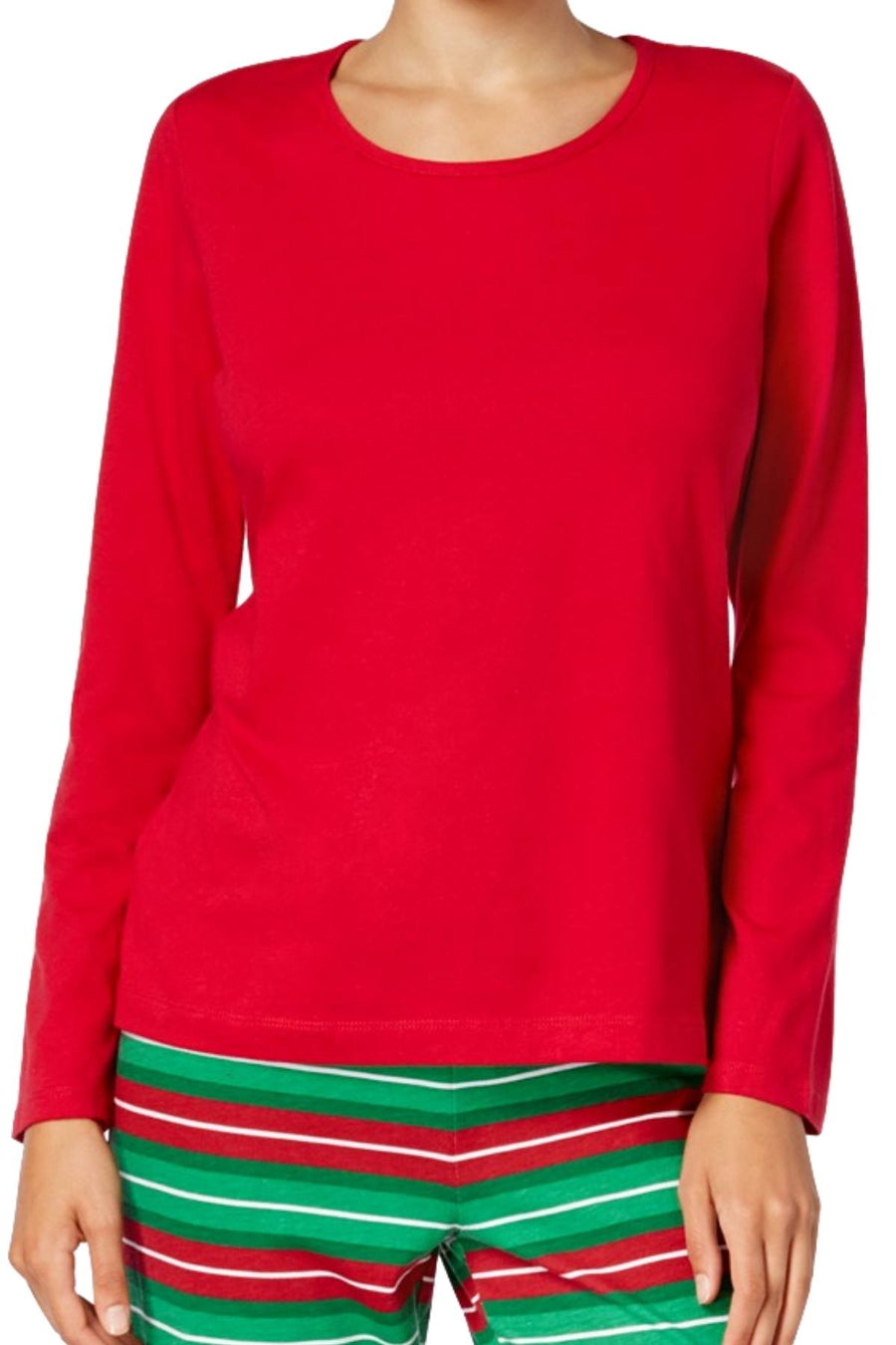 Family PJs Red/Green Holiday-Stripe Knit Pajama Set