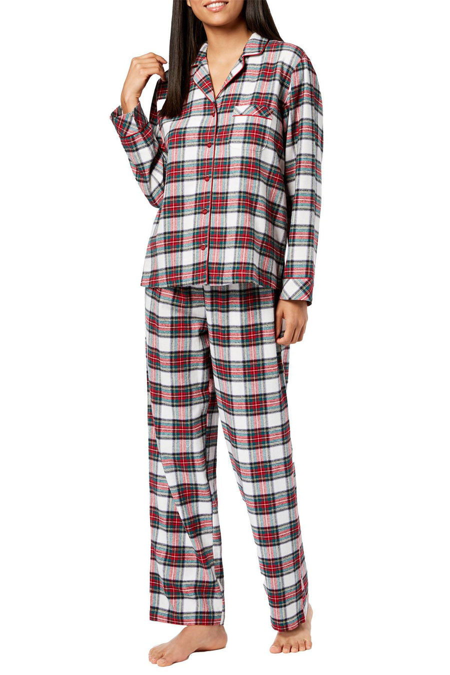 Family PJs Women's Holiday Pajama Set in Stewart Plaid Flannel
