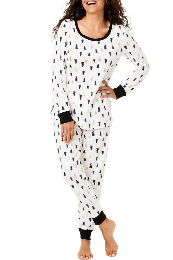 Family PJs Women's Holiday Pajama Set in Tree Print