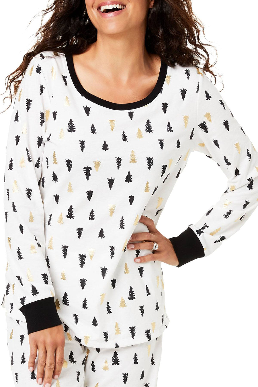 Family PJs Women's Holiday Pajama Set in Tree Print