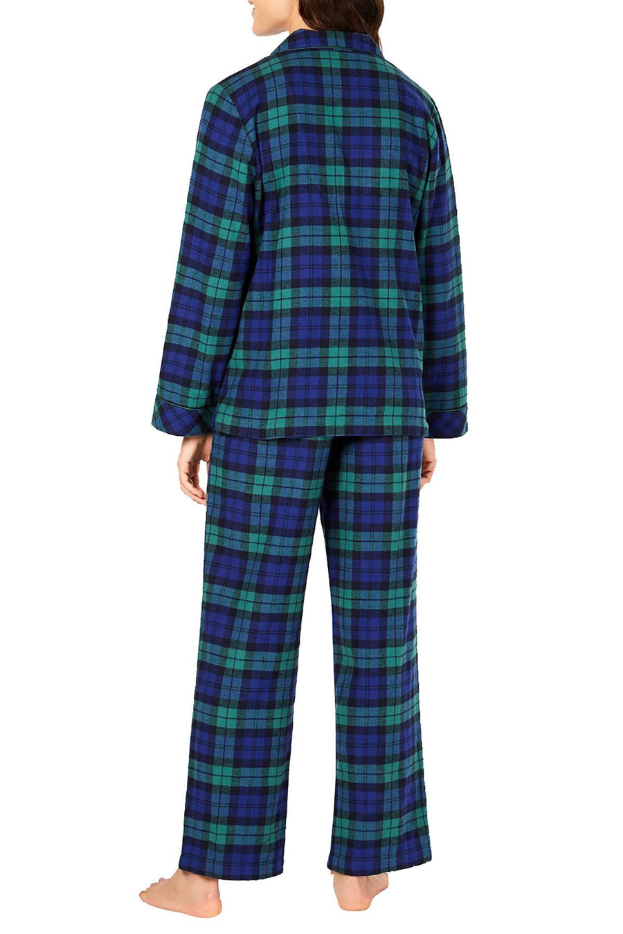Family PJs Women's Plaid Flannel Pajama Set in Black Watch