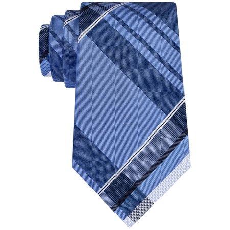 Famous Name Famous Brand Men's Plaid Slim Tie Blue Blue