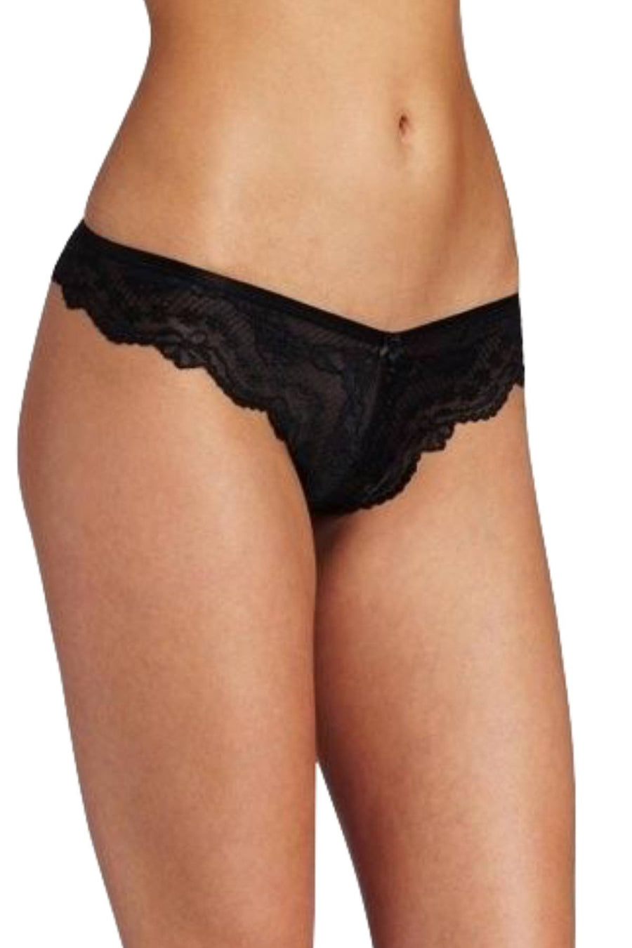 Felina Black Low-Rise Lace-Appeal Thong