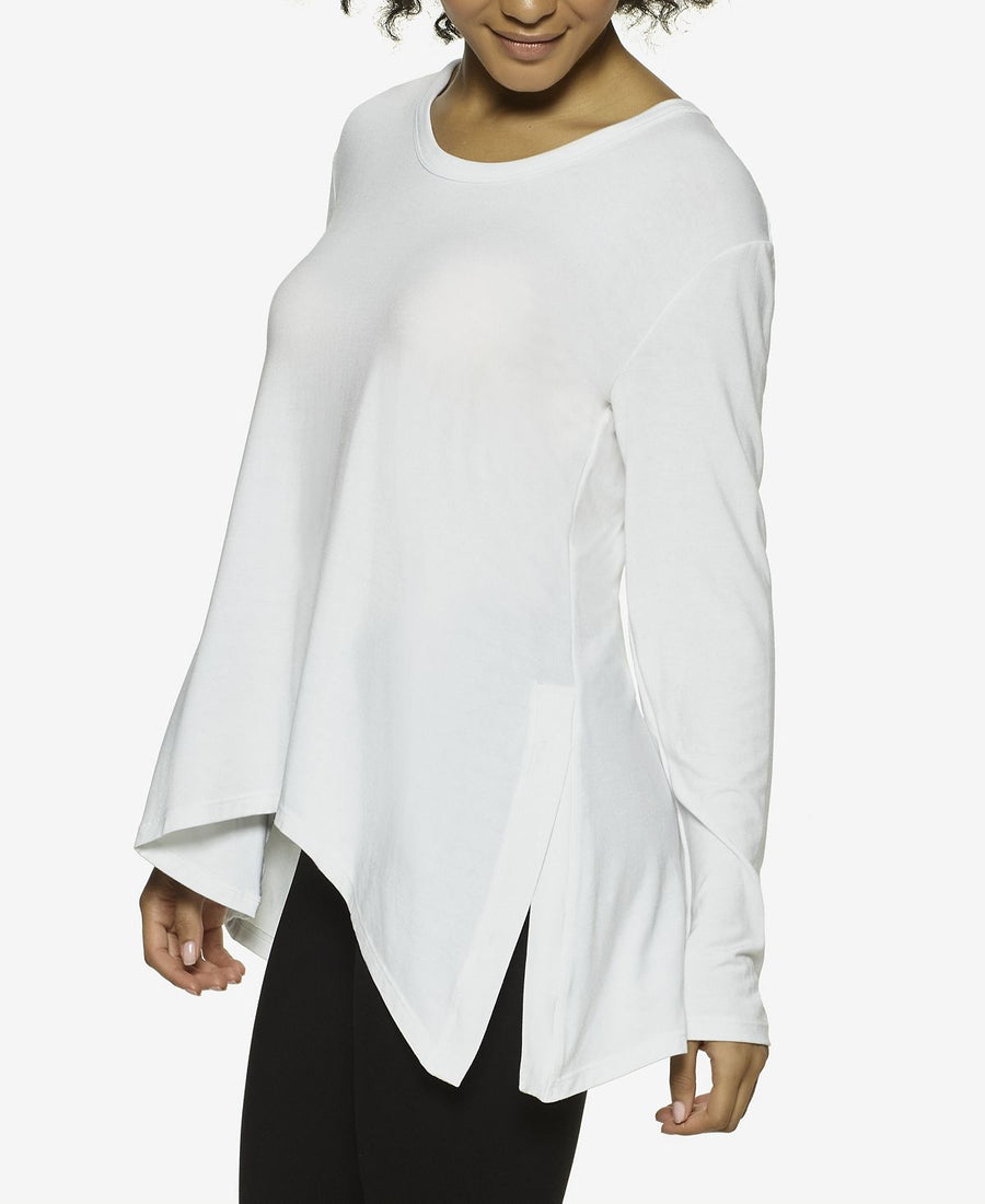 Felina Essentials Asymmetrical Modal Lounge Tunic White