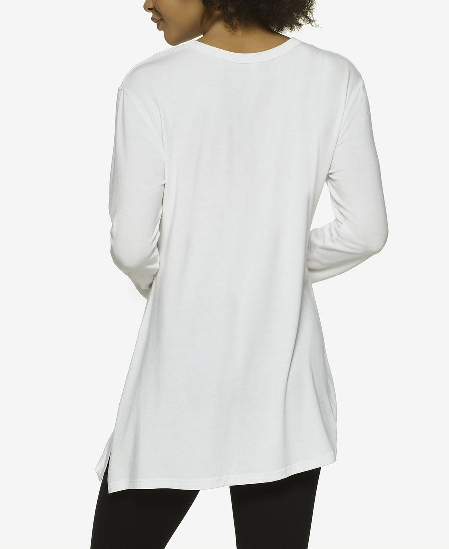 Felina Essentials Asymmetrical Modal Lounge Tunic White