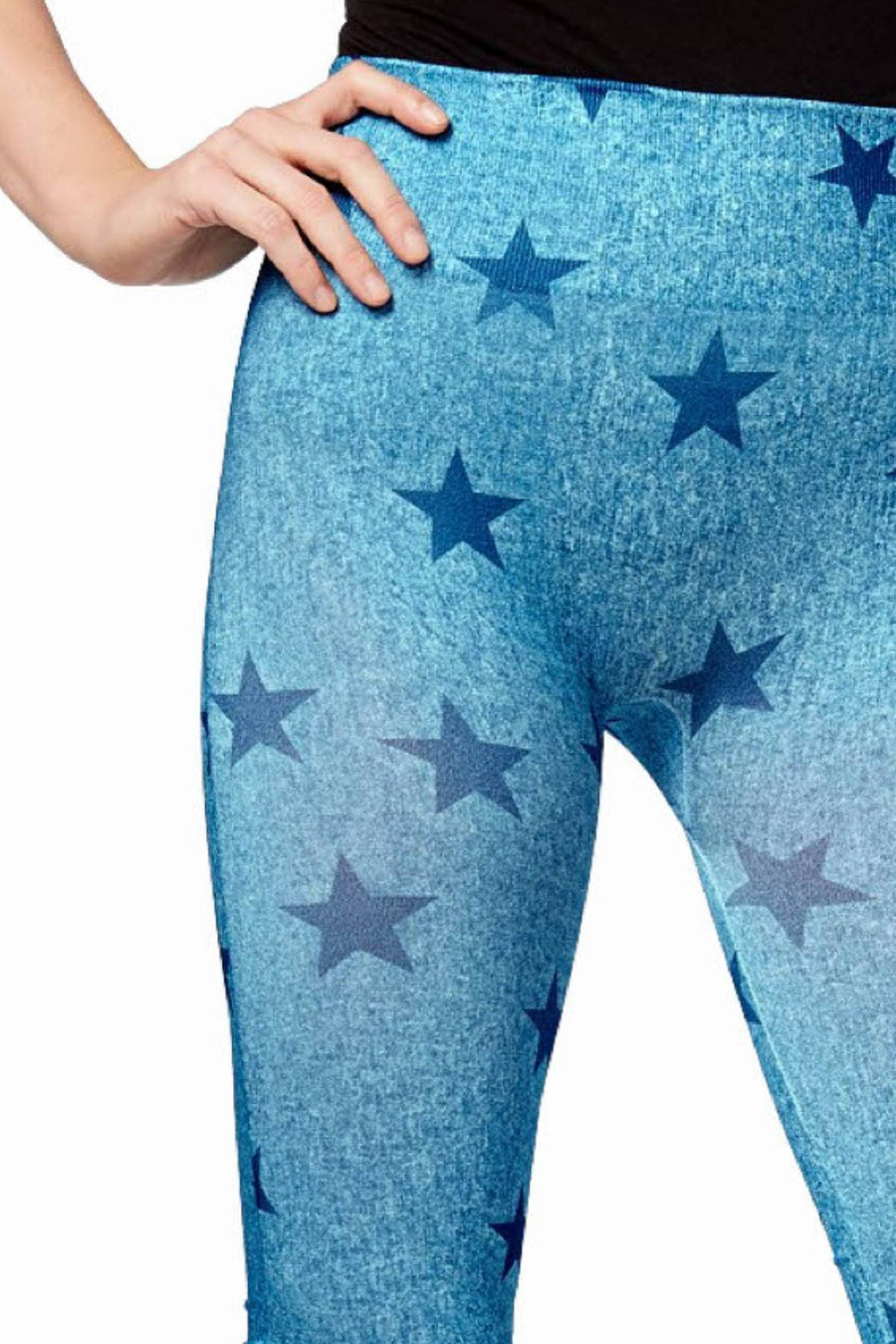 First Looks by HUE Blue Denim-Star Seamless Legging