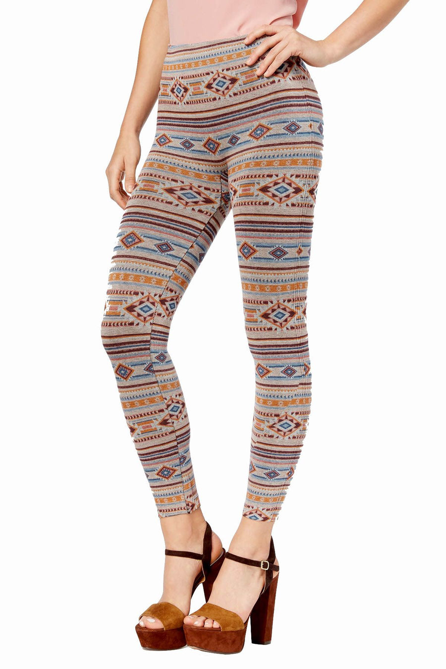 First Looks by HUE Navajo-Stripe Geo-Print Seamless Legging