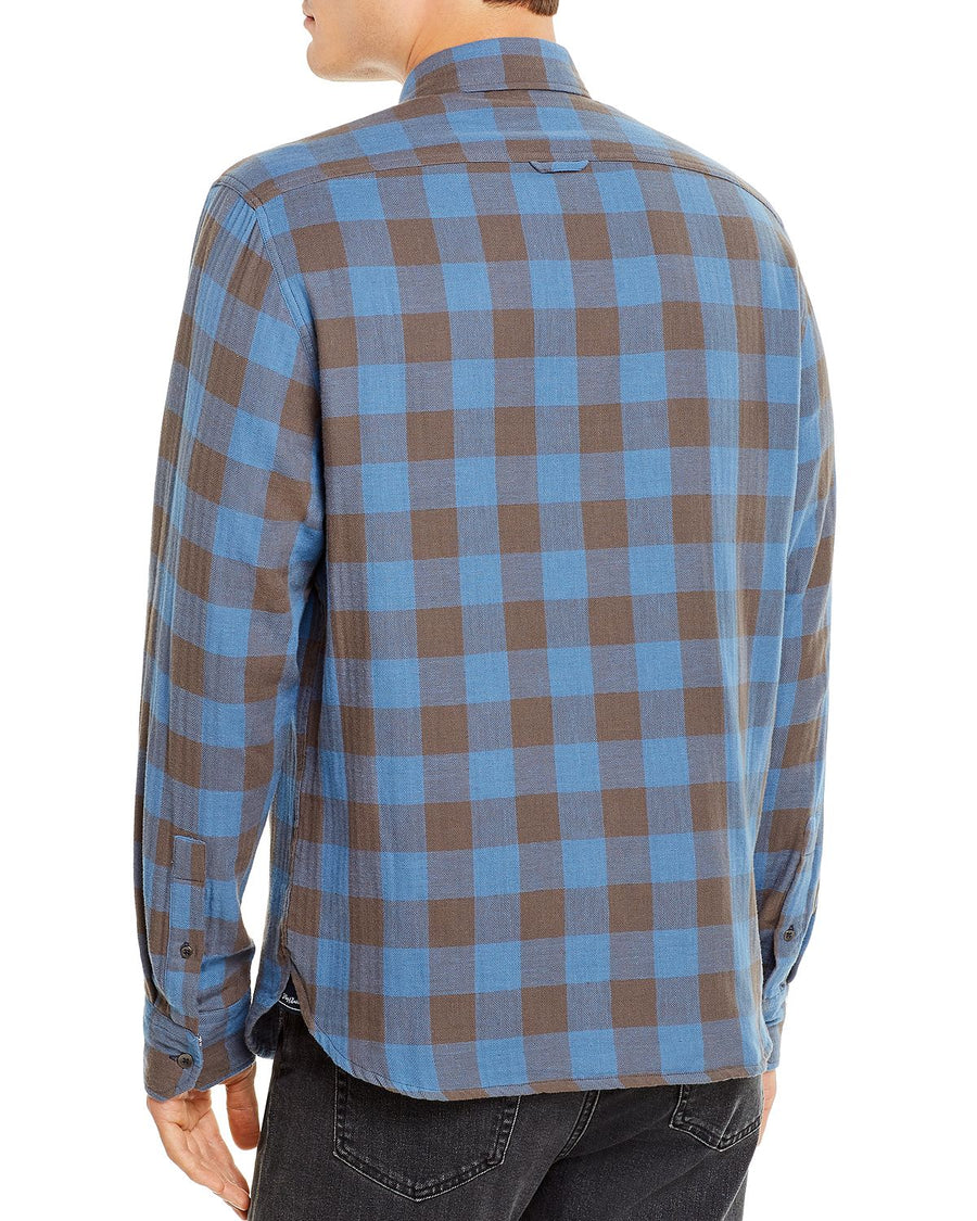 Flag & Anthem Belhaven Double-faced Check Print Regular Fit Shirt Blue/Black Plaid