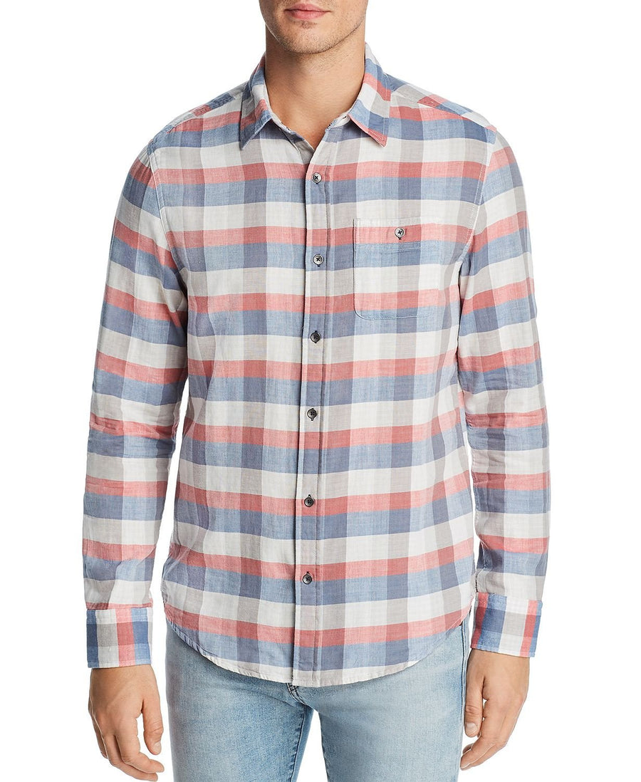 Flag & Anthem Mandeville Plaid Regular Fit Shirt Cranberry/white