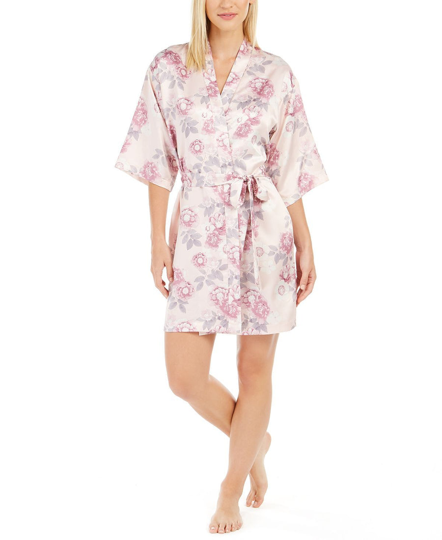 Flora By Flora Nikrooz Brenna Printed Wrap Robe Pink