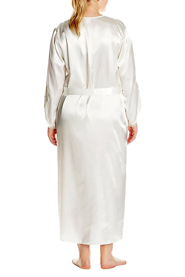 Flora By Flora Nikrooz PLUS Satin Stella Robe in Ivory