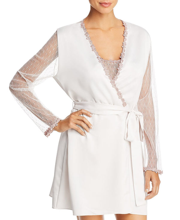 Flora Nikrooz Showstopper Charmeuse Cover Up Robe in Pink Cloud