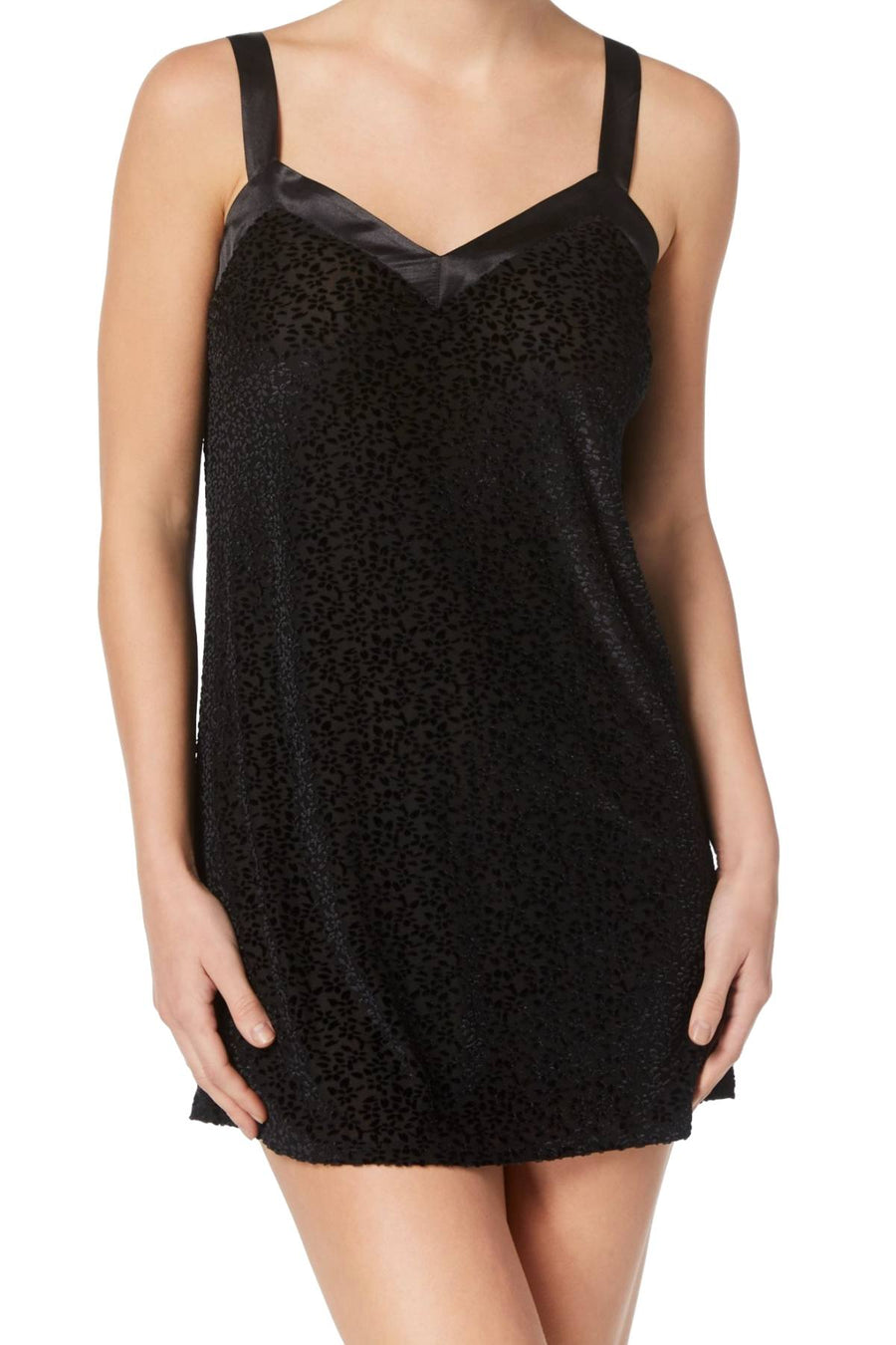 Flora by Flora Nikrooz Black Sheer Bobbi Velvet Burnout Chemise