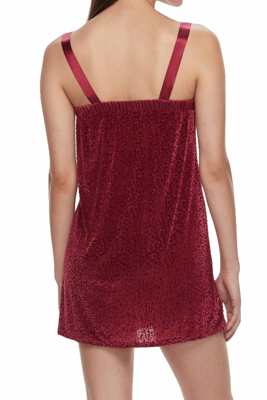 Flora by Flora Nikrooz Brick-Red Sheer Bobbi Velvet Burnout Chemise