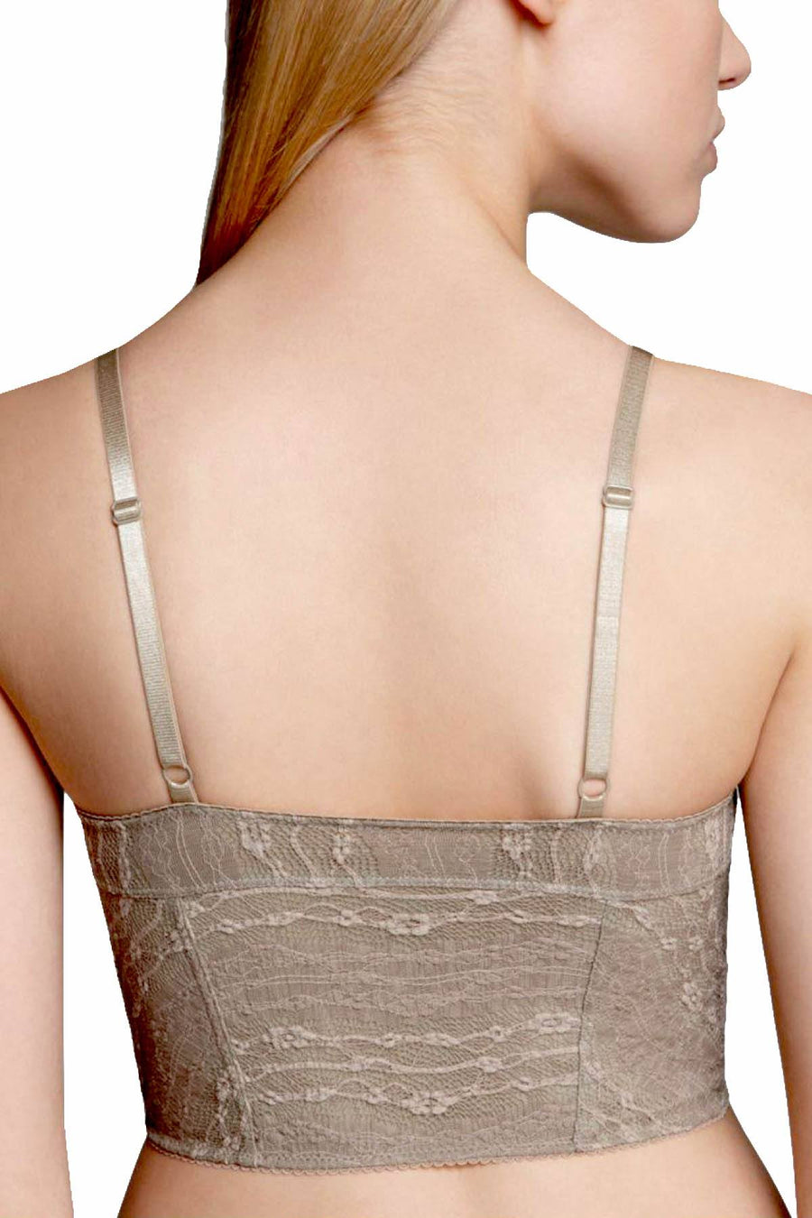 Free People Taupe Stretch Lace Cropped Bralette