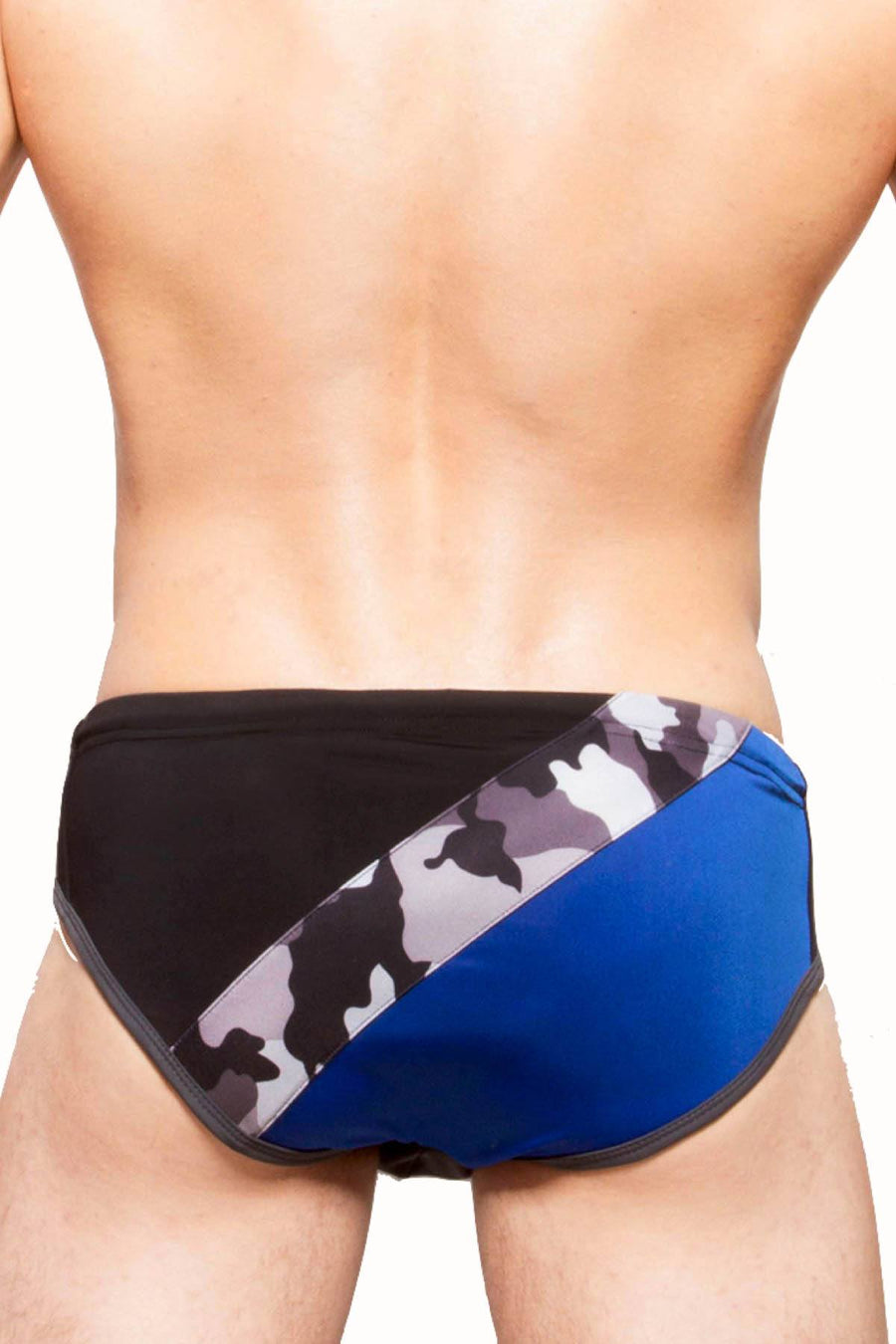 Freedom Reigns Black/Cyan/Grey-Camo Contrast Swim Brief