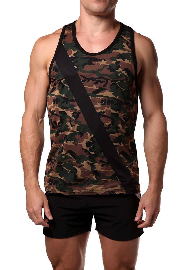 Freedom Reigns Black/Green-Camo Combat Tank Top