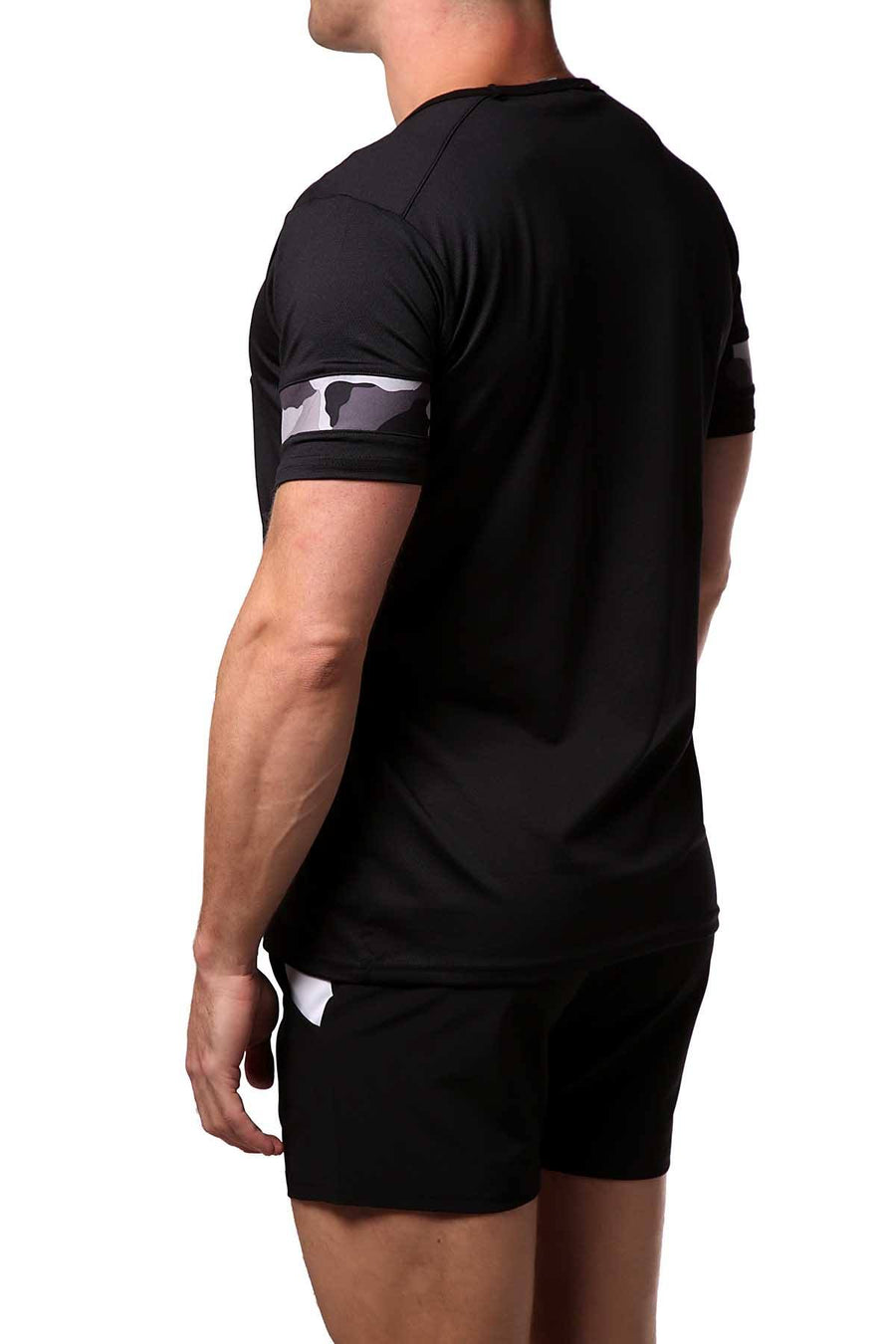 Freedom Reigns Black/Grey-Camo Sport-Mesh Contrast Tee
