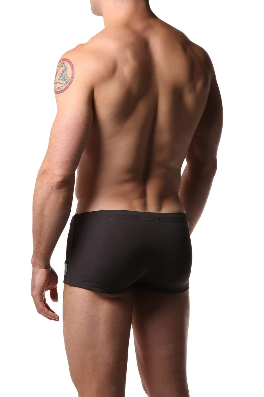 Freedom Reigns Charcoal & Black Applique Swim Trunk