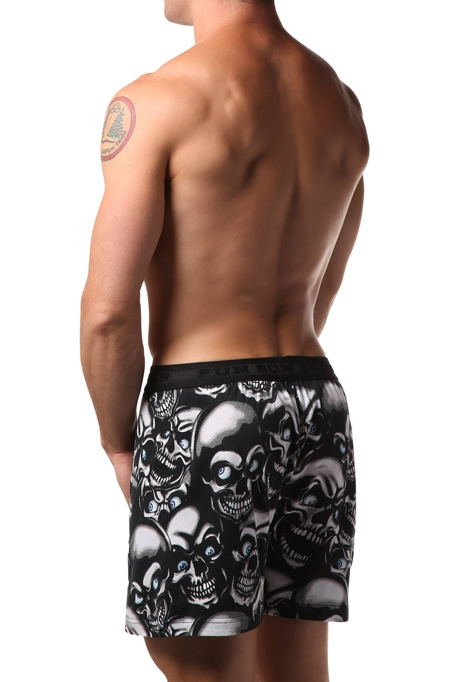Fun Boxers Black Creepy Skulls Boxer Short