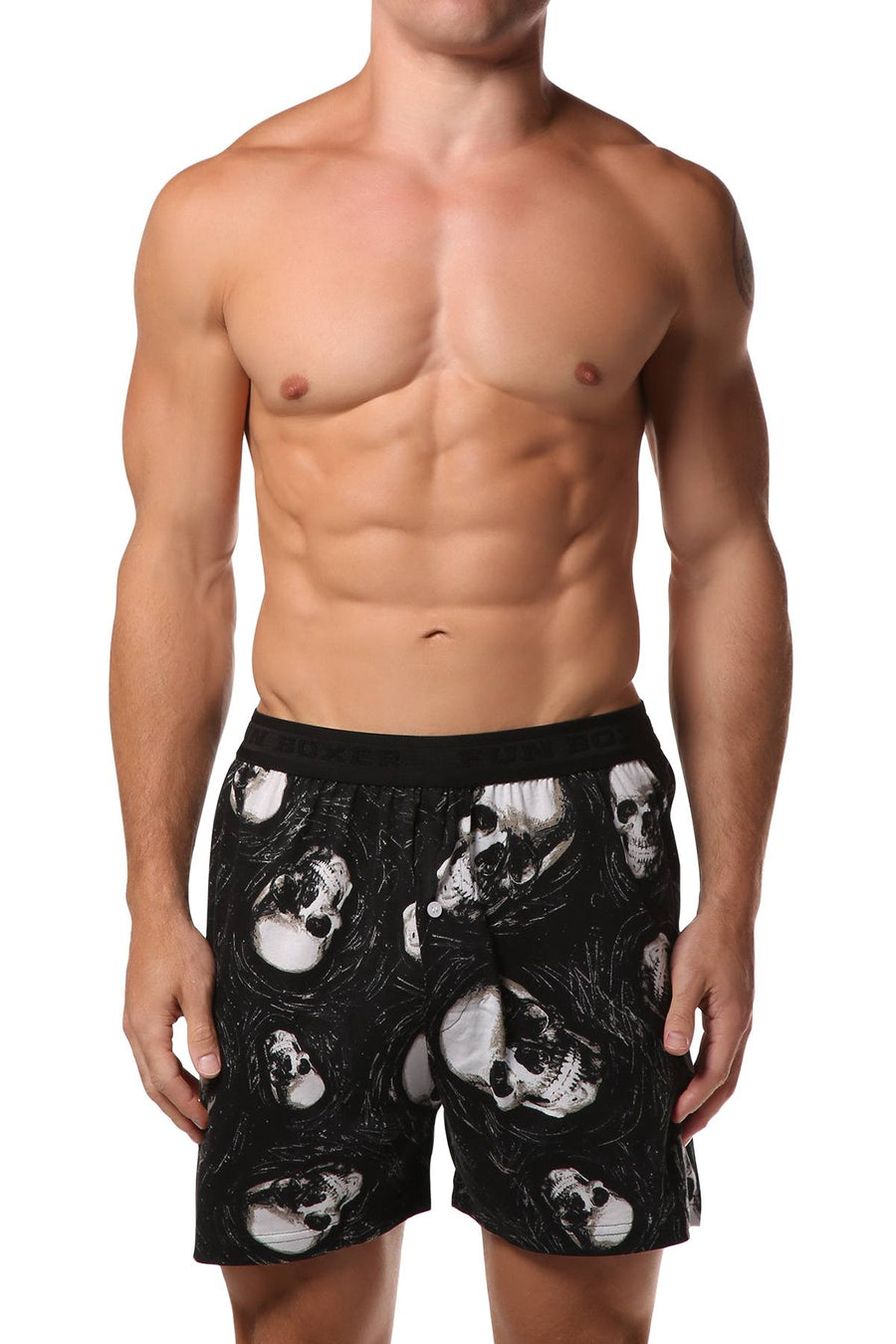 Fun Boxers Black Skull Sketch Boxer Short