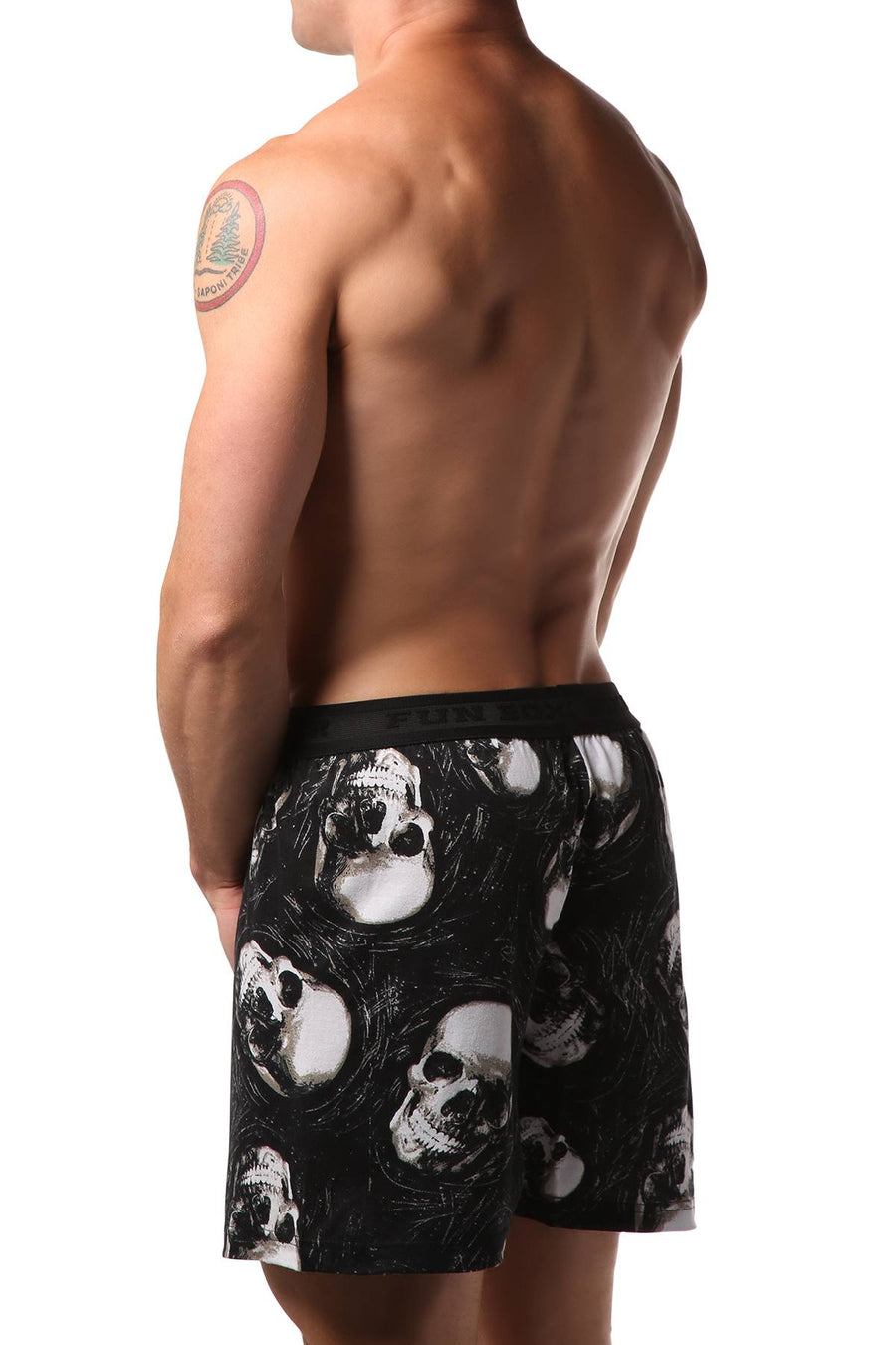 Fun Boxers Black Skull Sketch Boxer Short