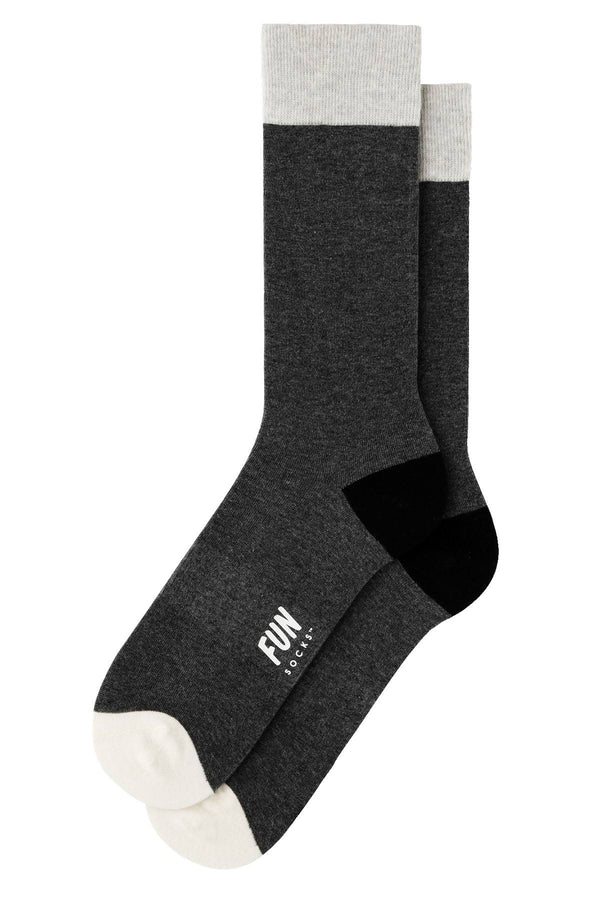 Fun Socks Black/Grey Classic Crew Socks