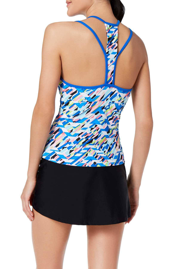 GO by Gossip 'Crossed Signals' Racerback Tankini Top in Royal