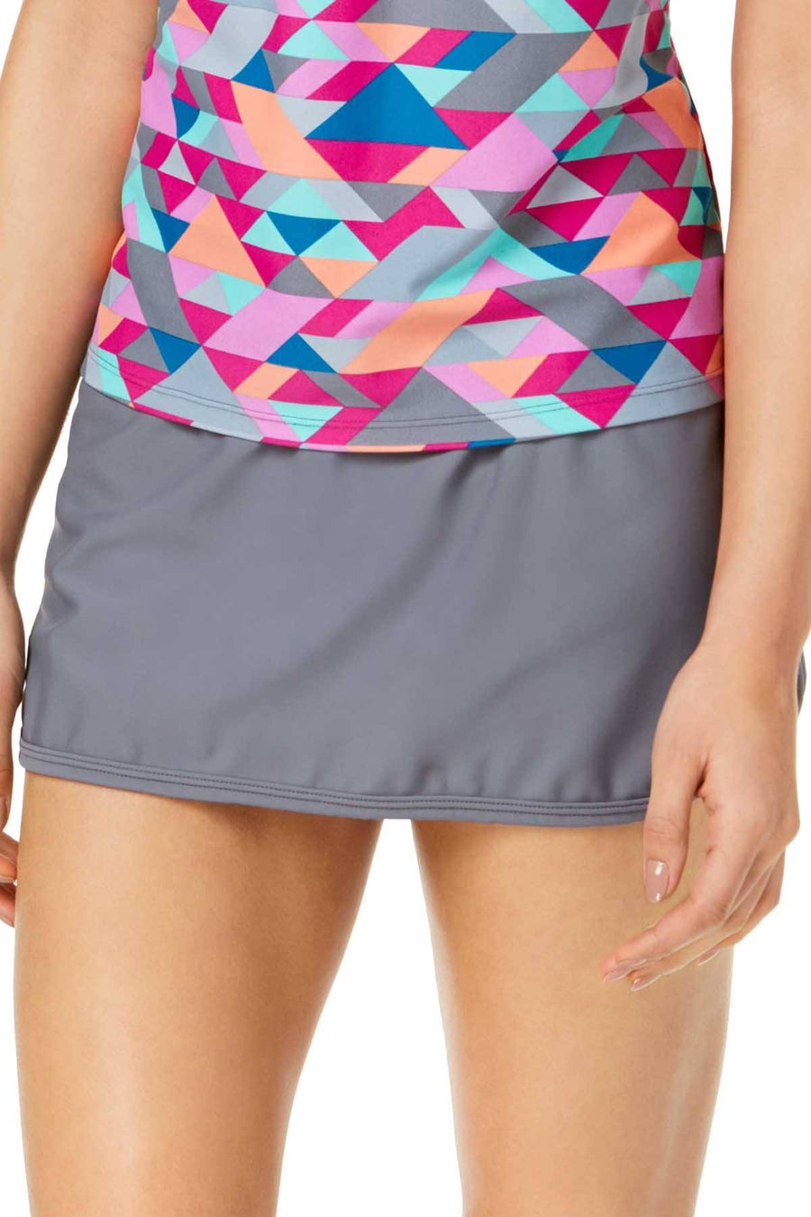 GO by Gossip Dark-Grey Solid Swim Skirt