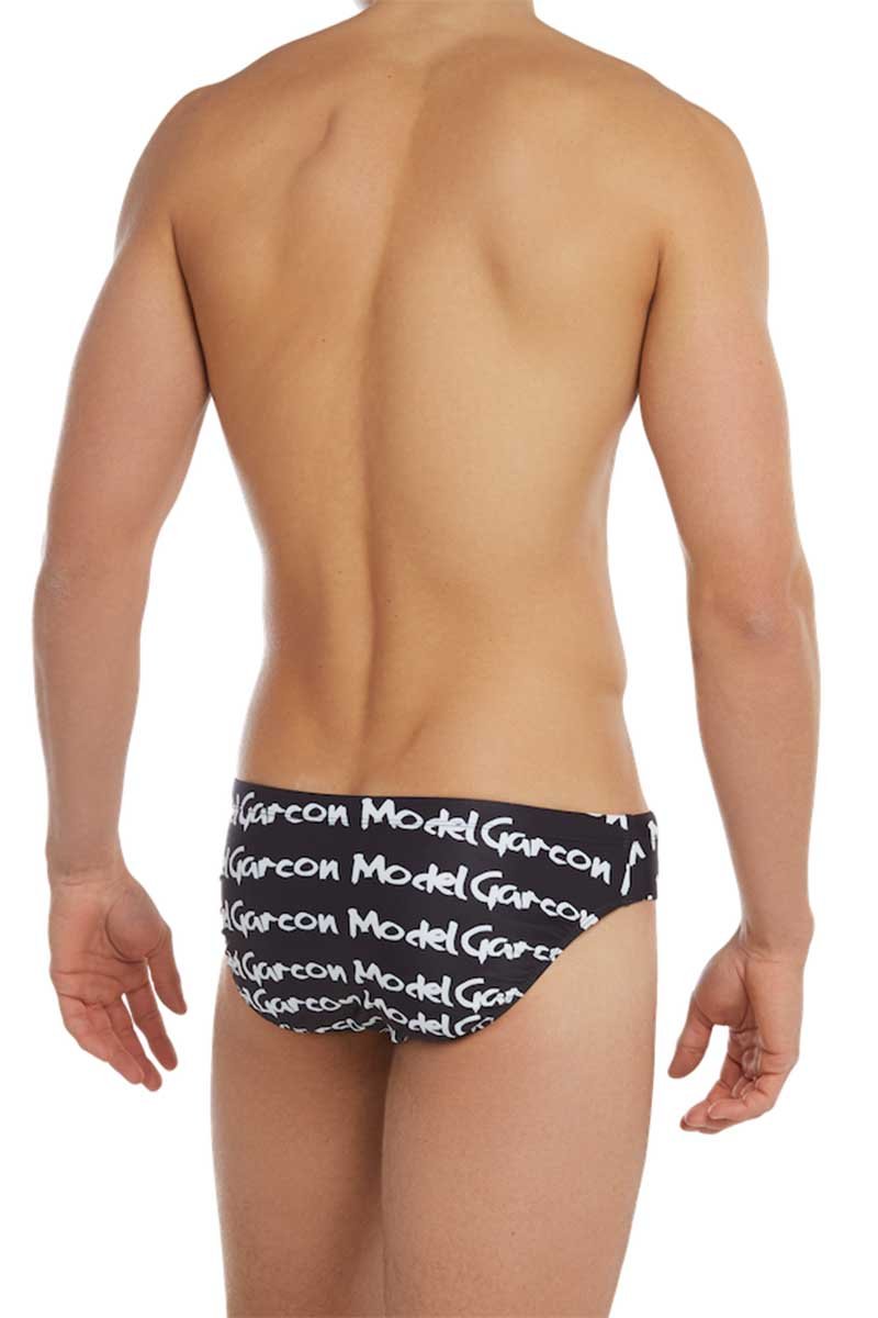 Garcon Model Black Graffiti Swim Brief