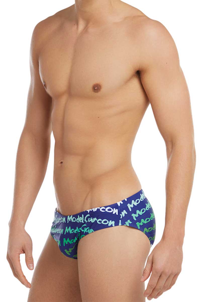 Garcon Model Navy Graffiti Swim Brief