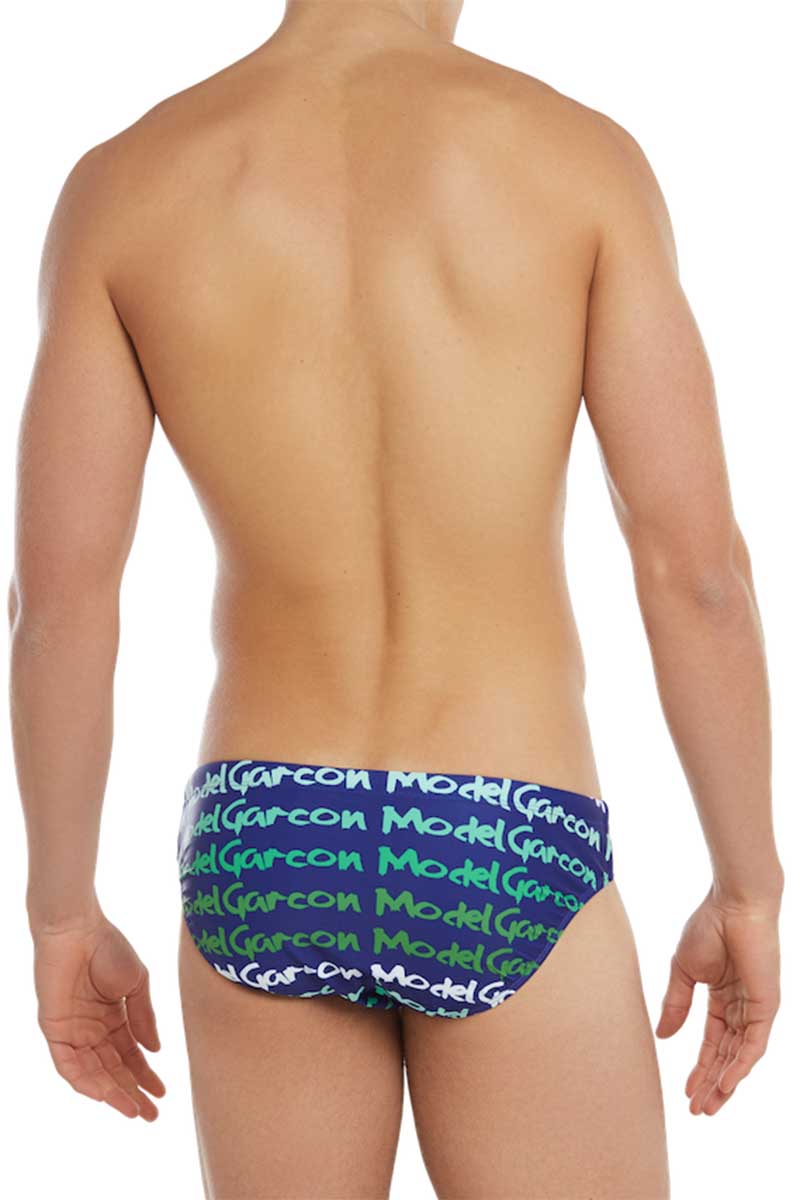 Garcon Model Navy Graffiti Swim Brief