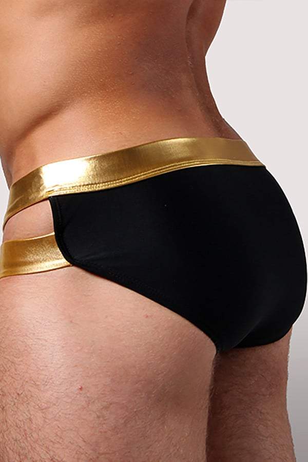 Gian Gianni Black Crossover Swim Brief