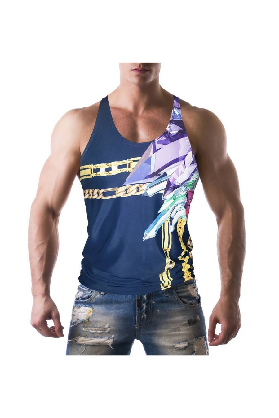 Gian Gianni Crystals In Chain Tank Top