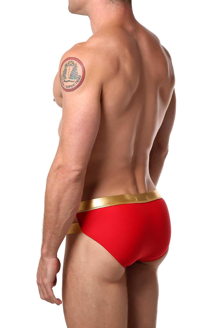 Gian Gianni Red Crossover Swim Brief