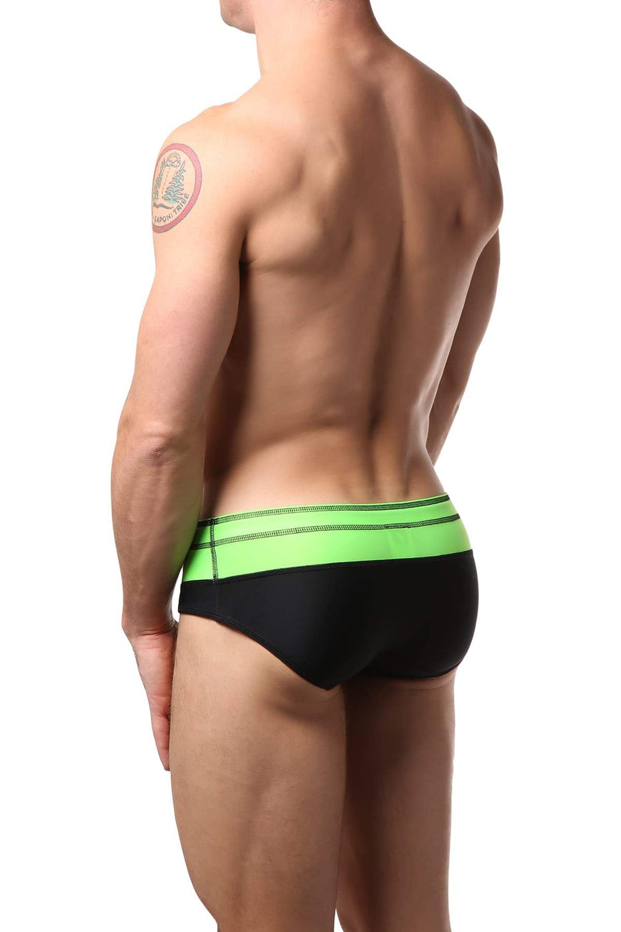 Gigo Black & Green Bi-Colour Swim Brief