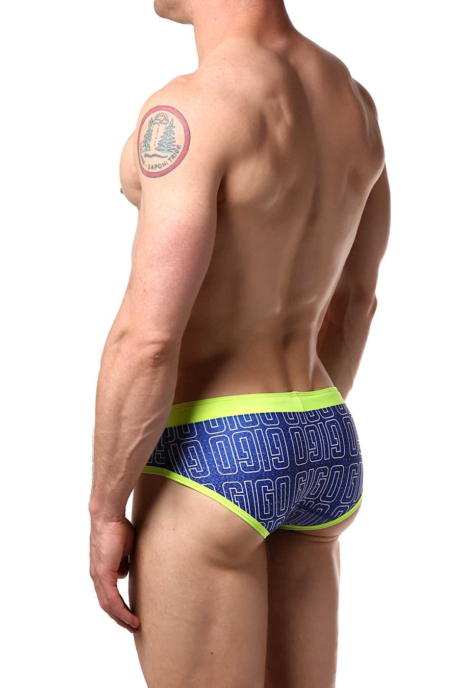 Gigo Blue Logo Swim Brief